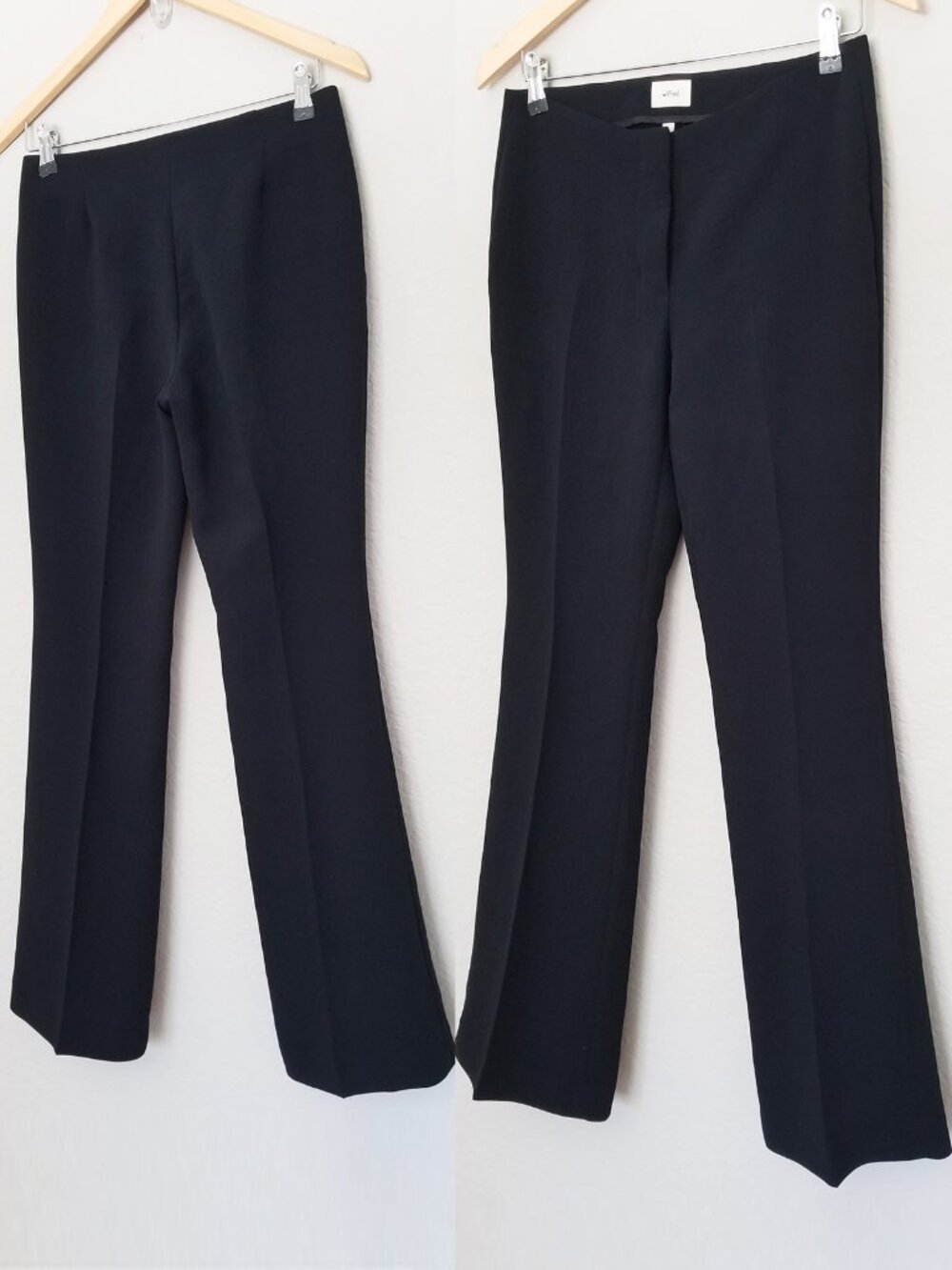 Aritzia Wilfred Black Mid Rise Flared Japanese Crepe Tailored Pants 6 Office